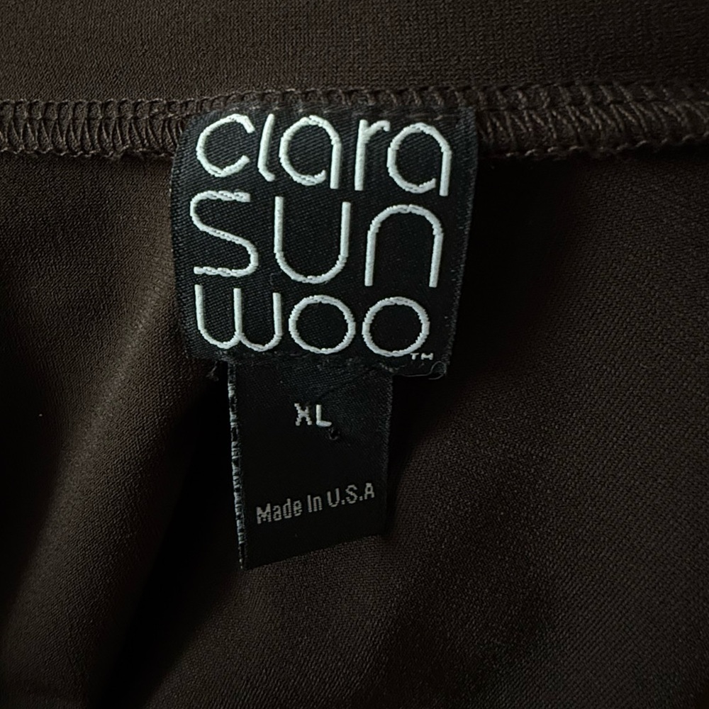 CLARA SUNWOO 2 Piece Pant & Cardigan Set Brown Size XL - Picture 10 of 13